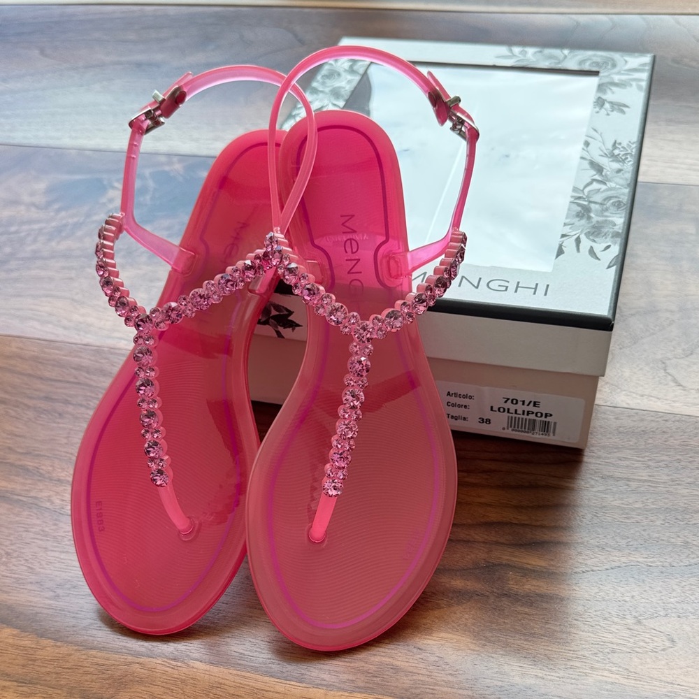 Pink Crystal Embellished Sandals Swarovski Krystals
